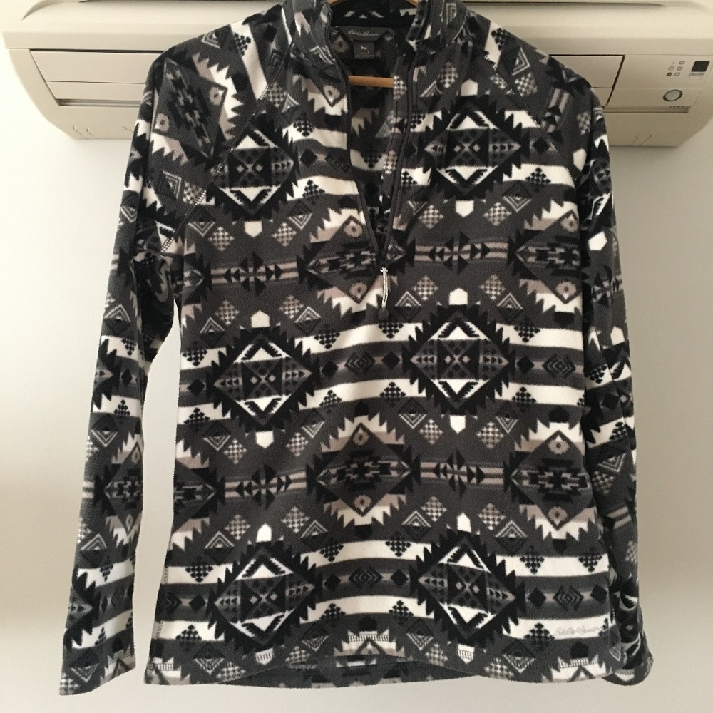 Eddie Bauer Aztec print 1/4 zip fleece